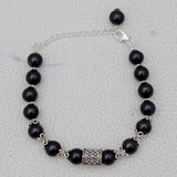 Black Jd Jasper Beads Bracelet