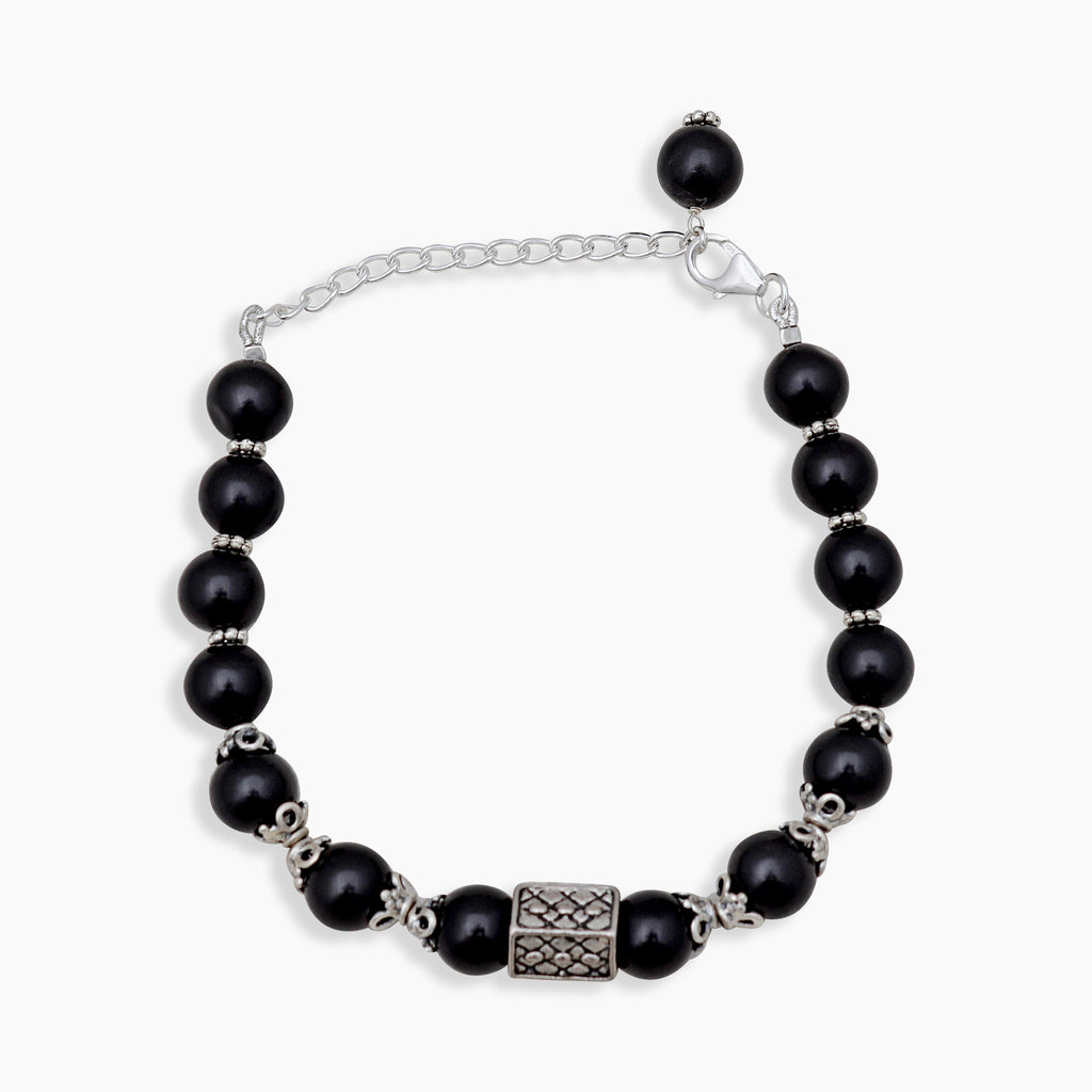 Black Jd Jasper Beads Bracelet