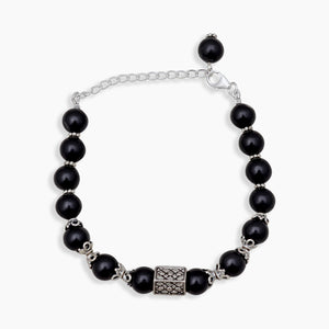 Black Jd Jasper Beads Bracelet