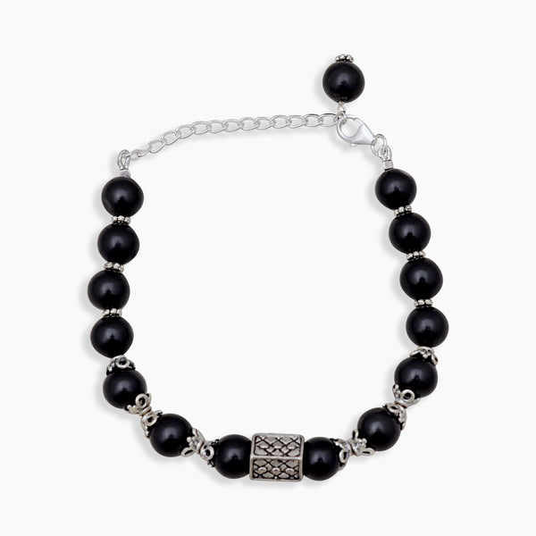 Black Jd Jasper Beads Bracelet