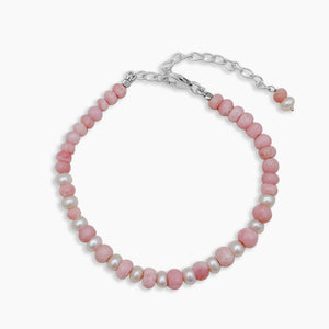 Pink Opal & Pearl Beads Bracelets