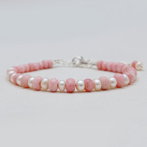 Pink Opal & Pearl Beads Bracelets