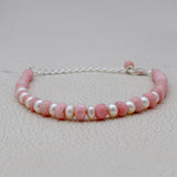 Pink Opal & Pearl Beads Bracelet