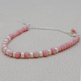 Pink Opal & Pearl Beads Bracelet