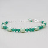 Green Onyx & Pearl Beads Bracelet