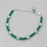 Green Onyx & Pearl Beads Bracelet