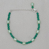 Green Onyx & Pearl Beads Bracelet