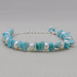 Larimar & Pearl Beads Bracelet