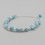 Larimar & Pearl Beads Bracelet