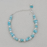 Larimar & Pearl Beads Bracelet