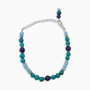 Lapis 'Larimar ' Turquoise Beads Bracelet