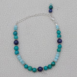 Lapis 'Larimar ' Turquoise Beads Bracelet