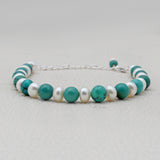 Turquoise & Pearl Beads Bracelet