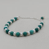 Turquoise & Pearl Beads Bracelet