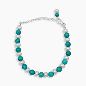 Turquoise & Pearl Beads Bracelet
