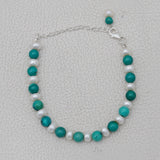 Turquoise & Pearl Beads Bracelet