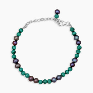 Malachite & Pearl Beads Bracelet