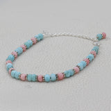 Larimar & Pink Opal Beads Bracelet