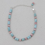 Larimar & Pink Opal Beads Bracelet