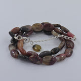 Natural Oval Cabochon Multi-Color Tourmaline Beads Necklace