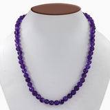 Amethyst Checker Cut Beads Necklace
