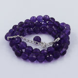 Amethyst Checker Cut Beads Necklace