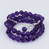 Amethyst Checker Cut Beads Necklace