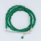 Green Onyx 4 mm Faceted Cut Beads Necklace