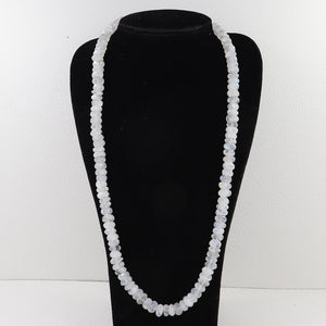 AAA Natural Rainbow Moonstone Faceted Rondelle Beads