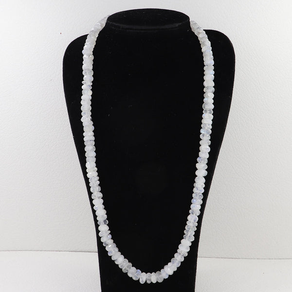 AAA Natural Rainbow Moonstone Faceted Rondelle Beads