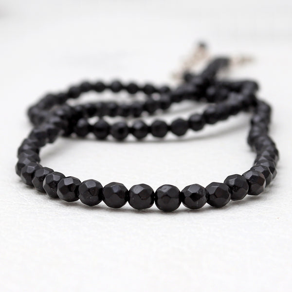 Black Onyx Round Beads Necklaces