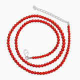 Red Coral Beads Silver Necklaces