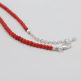 Red Coral Beads Silver Necklaces