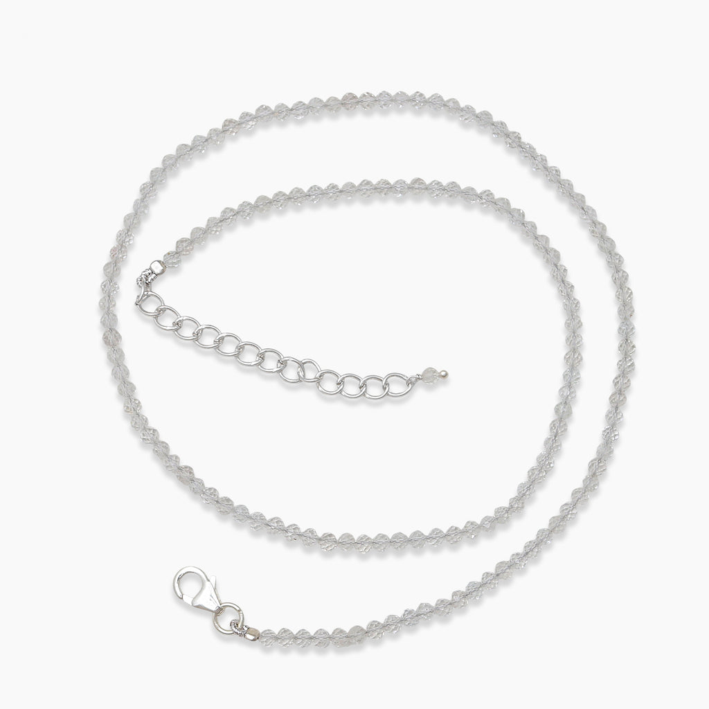 White Quartz Silver Beads Neckalces