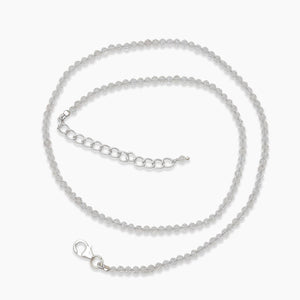 White Quartz Silver Beads Neckalces