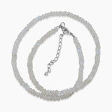 Rainbow Moonstone Silver Beads Necklaces