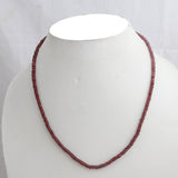 Garnet Silver Beads Necklace