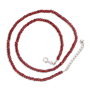 Garnet Silver Beads Necklace
