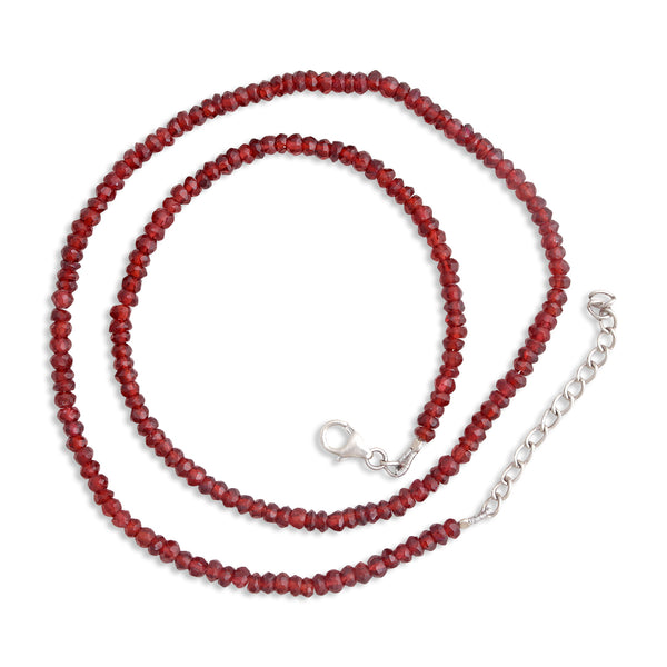 Garnet Silver Beads Necklace