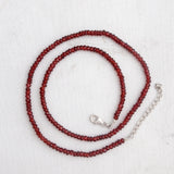 Garnet Silver Beads Necklace