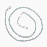 Blue Aquamarine Silver Beads Necklaces