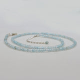 Blue Aquamarine Silver Beads Necklaces