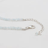 Blue Aquamarine Silver Beads Necklaces