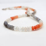 Moonstone Beads Silver Necklaces