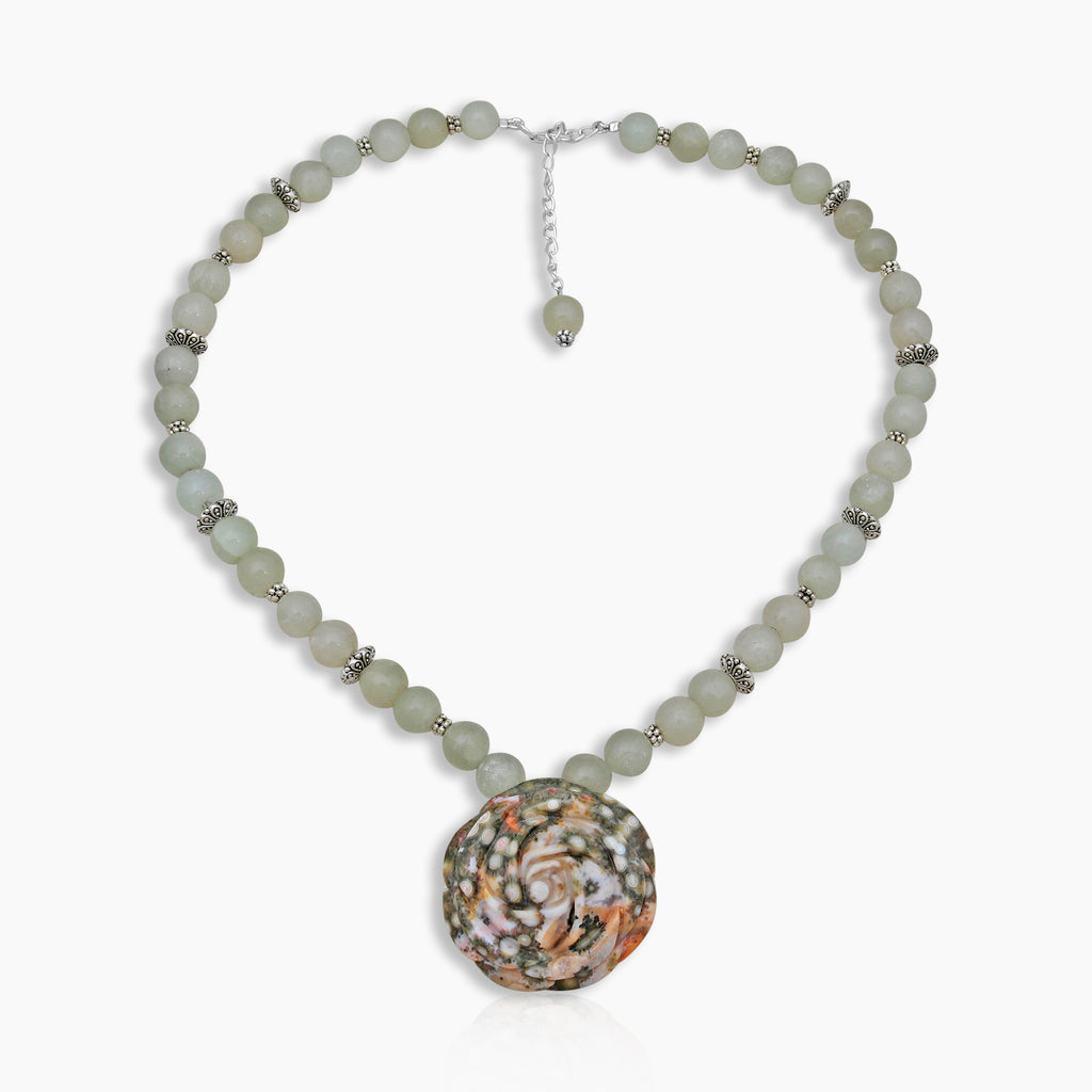 Green Amethyst & Ocean Jasper Beads Nacklaces