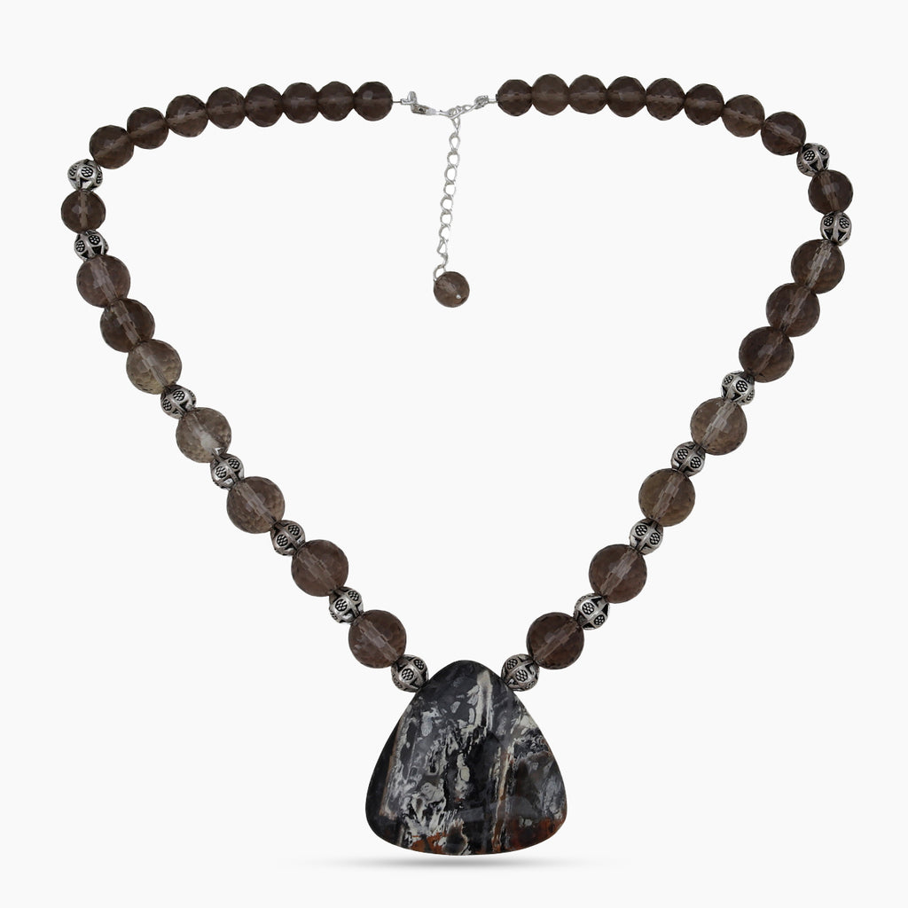 Agate & Smokey Quartz Beads Necklaces