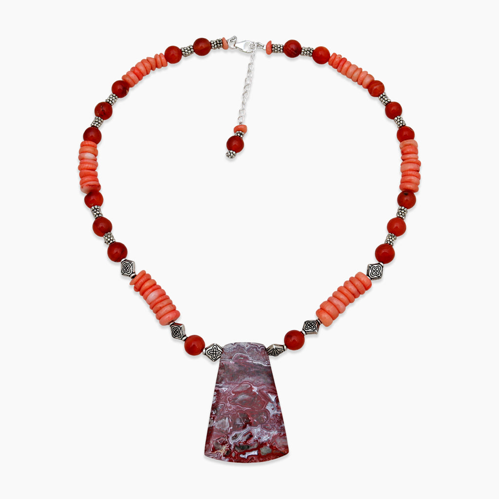 Carnelian Crazy Lace Agate Purple Chalcedony Beads Necklaces