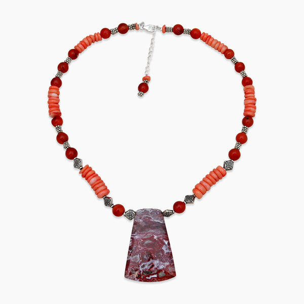 Carnelian Crazy Lace Agate Purple Chalcedony Beads Necklaces