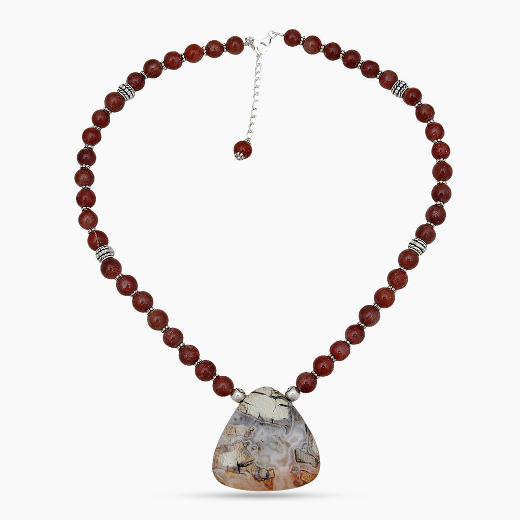 Sun Stone & Agate Beads Necklaces
