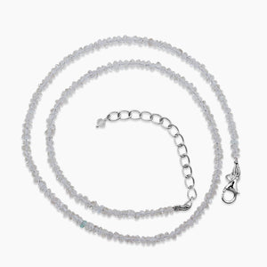 Blue Aquamarine Silver Beads Necklaces